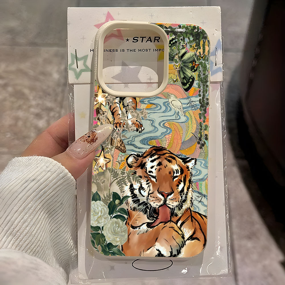 X Phone Accessories - جراب هاتف بنمط نمر بتصميم بري