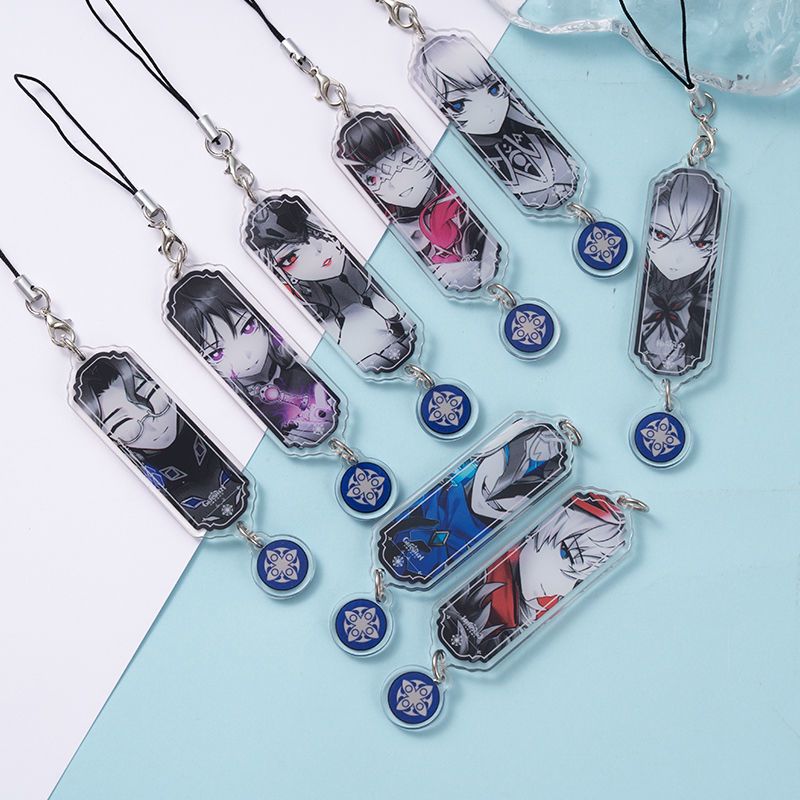 Phone Accessories Keychain - 8 قطع سلسلة مفاتيح أنمي جينشين