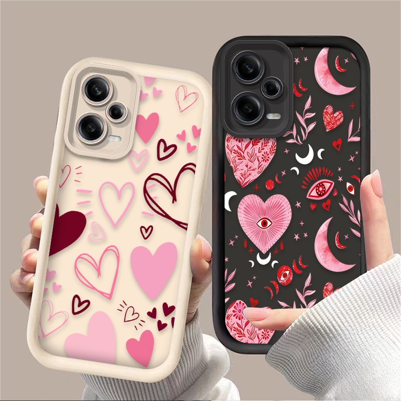 X Phone Accessories - غطاء هاتف وردي على شكل قلب