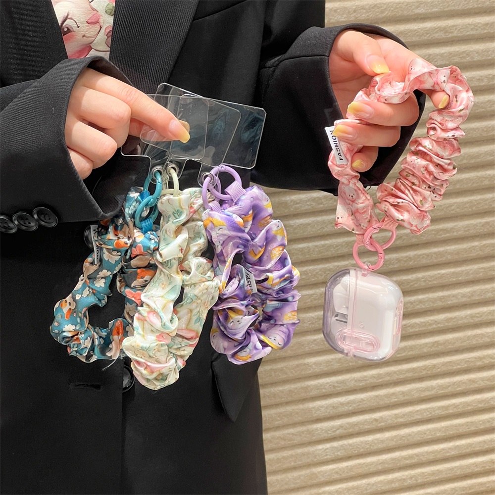 Phone Accessories Keychain - ربطات شعر حريرية ساتان نسائية، حبل