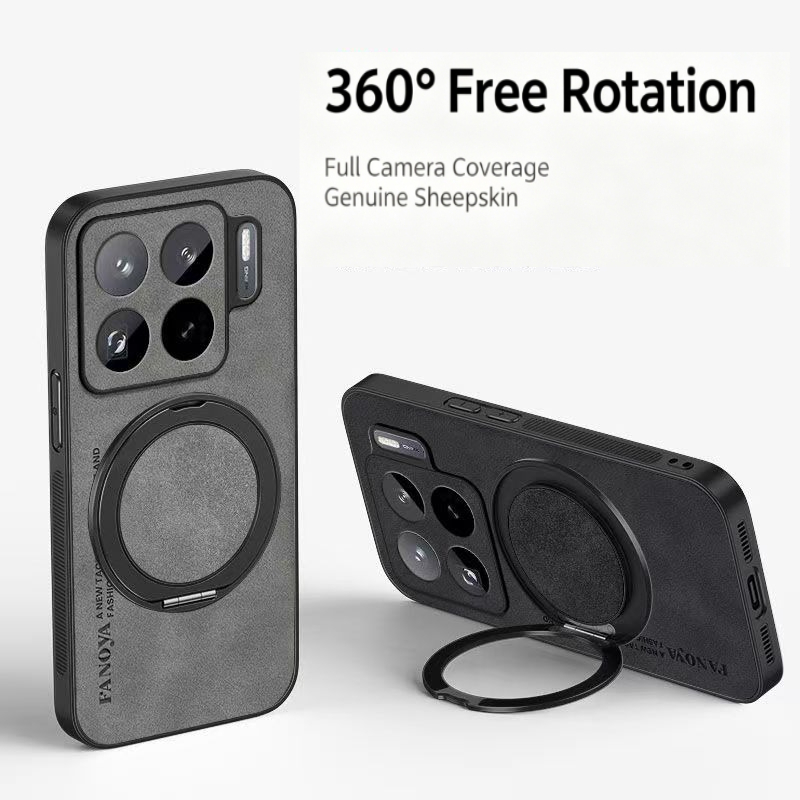 Phone Kickstand Ring - حافظة هاتف مغناطيسية من الجلد الصناعي