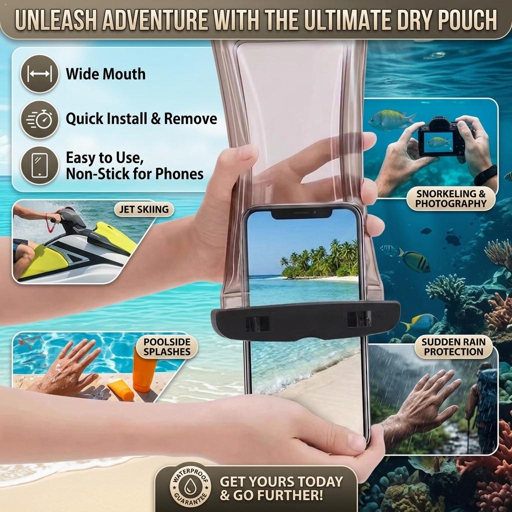 Phone Accessories For Travel - حافظة هاتف مقاومة للماء شفافة، حقيبة