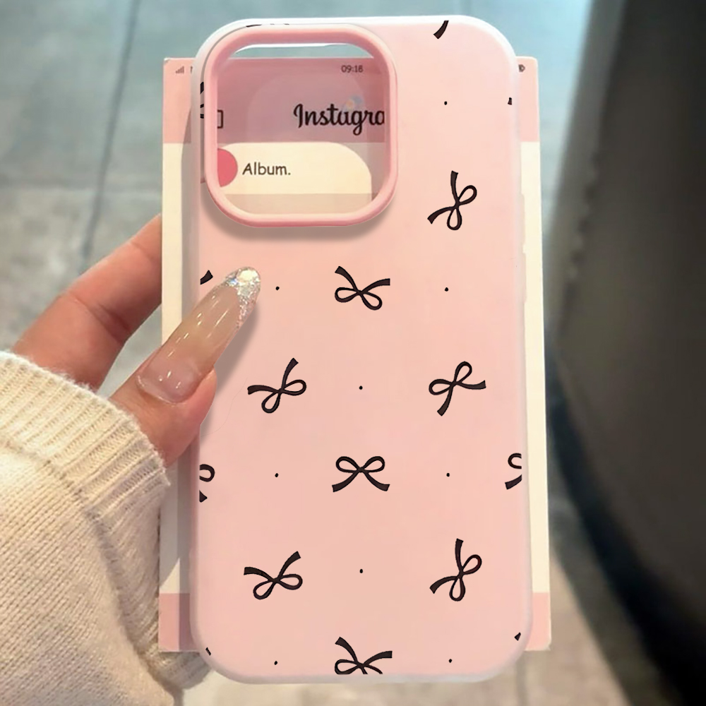 Phone Accessories Kiosk - جراب هاتف لطيف بتصميم فيونكة ومنقط