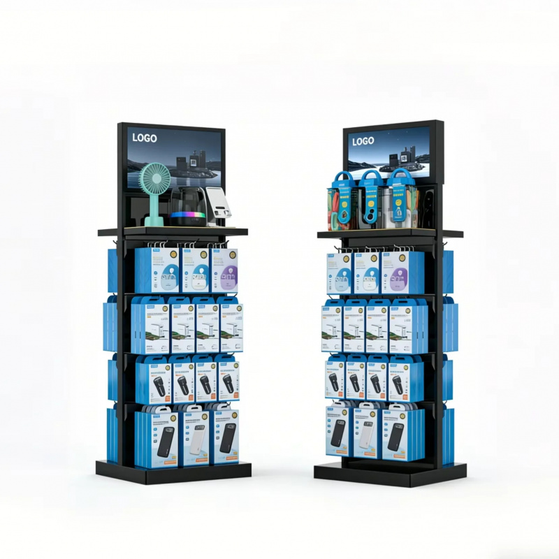 رفوف معدنية مزدوجة الجوانب متع - مراجعة Phone Accessories Rack Display وسعره