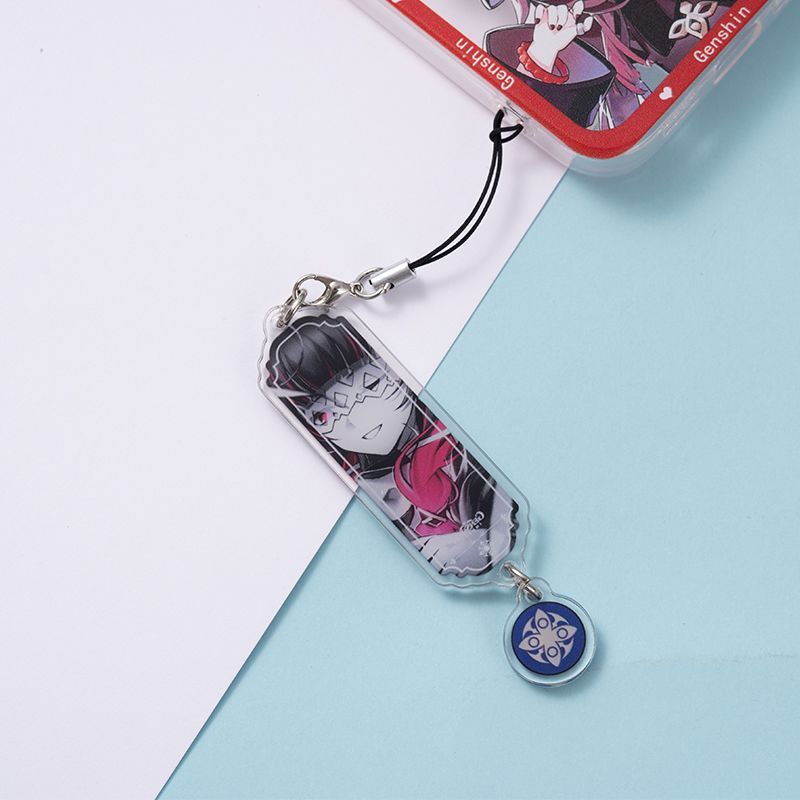 8 قطع سلسلة مفاتيح أنمي جينشين - مراجعة Phone Accessories Keychain وسعره