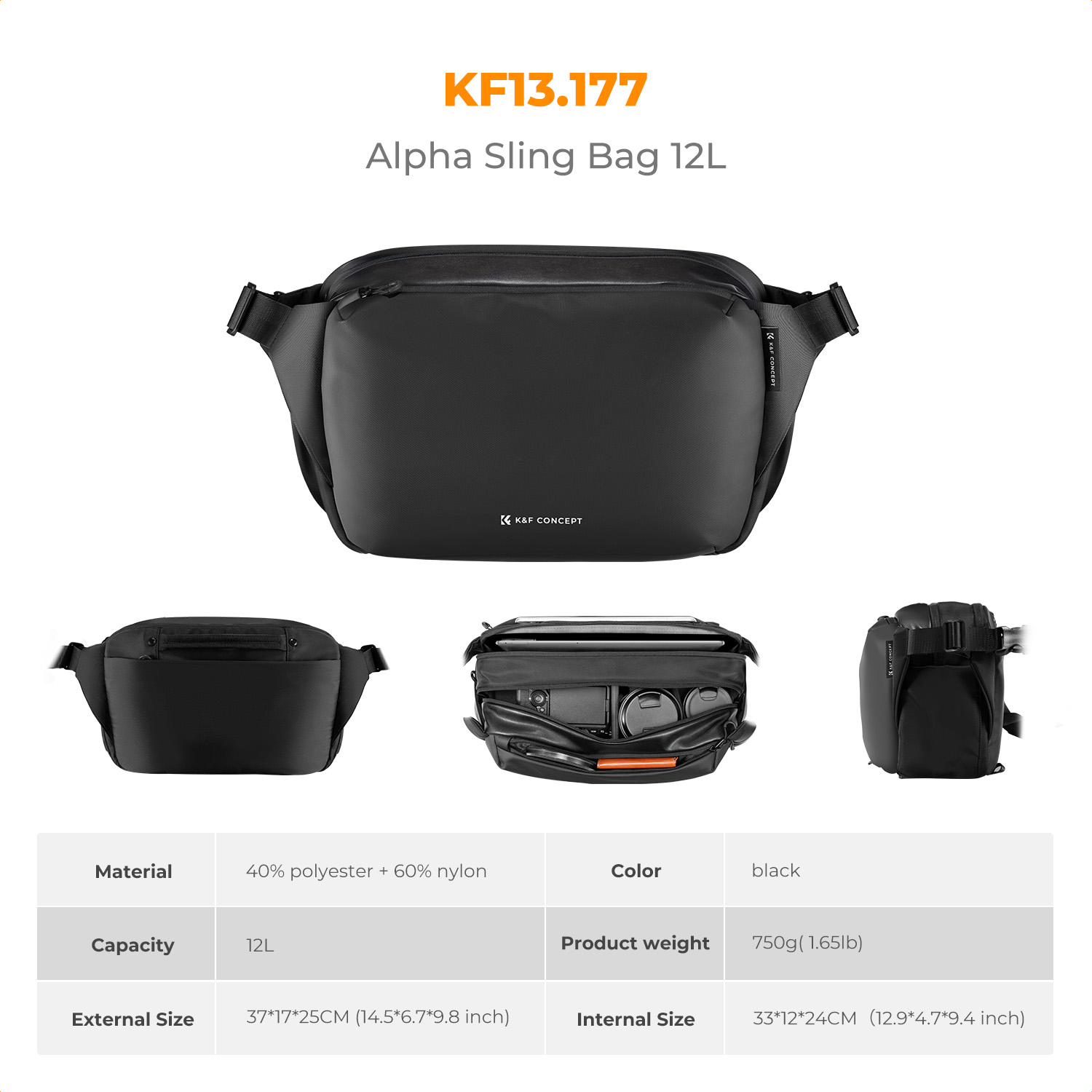 حقيبة كاميرا K&F CONCEPT 12L/1 - مراجعة Phone Accessories For Travel وسعره