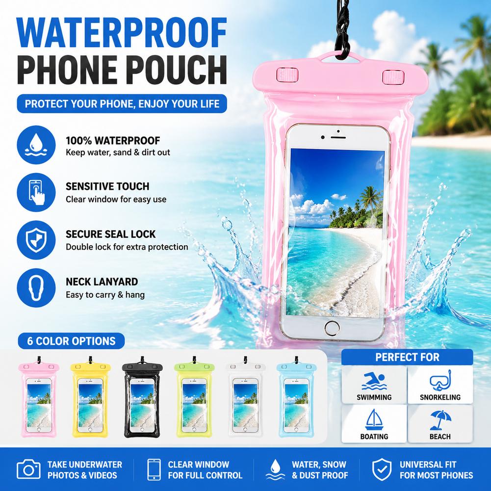 حافظة هاتف مقاومة للماء شفافة، - مراجعة Phone Accessories For Travel وسعره